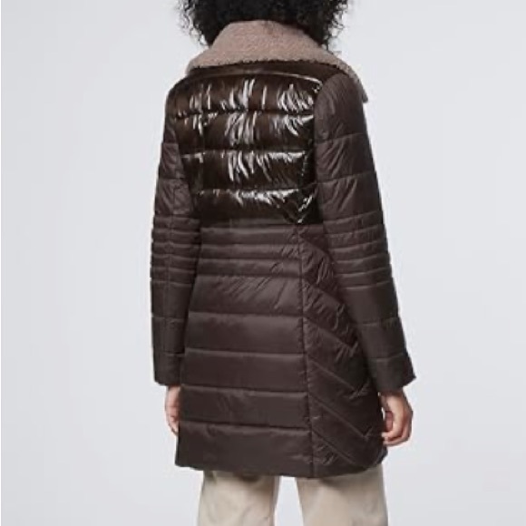 Marc New York by Andrew Marc Women's Asymmetrical Cire Puffer Quilted Mid-Length - Picture 6 of 16
